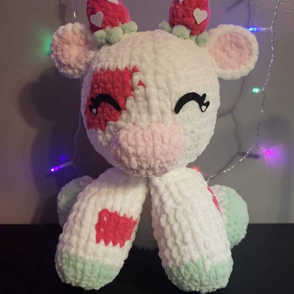 Adorable strawberry cow
